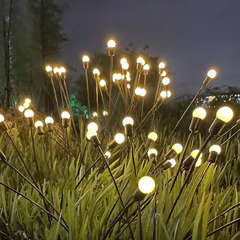 Солнечный Светодиодный светильник Водонепроницаемый Садовый Набор Ландшафтных Светильников на солнечной энергии Firefly Garden Lights Садовый декор Солнечный свет Изображение 2