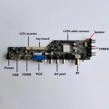 Для N173FGE Дисплей DVB-T DVB-T2 пульт дистанционного управления драйвер контроллера цифровой 1600x900 светодиодный USB HDMI-совместимый панельный монитор VGA AV TV Изображение 2