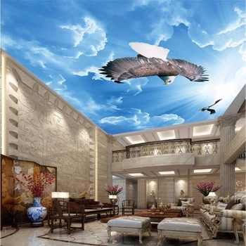обои beibehang домашний декор Фото фон обои Голубое небо летящий орел фон потолка гостиной бумажная стена Изображение 2