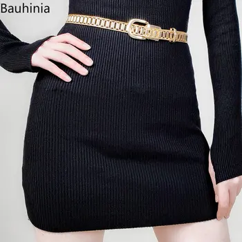 Bauhinia Золотой Металлический Цепной ремень, Модное платье, Джинсы, Декоративные ремни Для женщин, Модные Аксессуары для уличной одежды