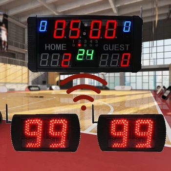Портативное многофункциональное баскетбольное табло для помещений с синхронизацией времени атаки на 12/24 секунды