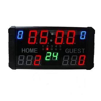 Портативное многофункциональное баскетбольное табло для помещений с синхронизацией времени атаки на 12/24 секунды Изображение 2