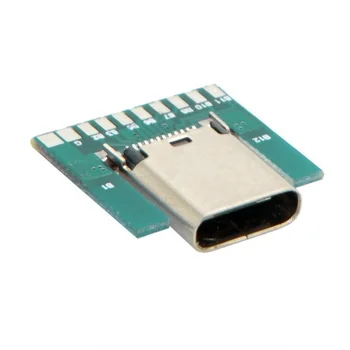Разъем USB 3.1 Type C, 24 контакта, Женский, мужской разъем SMT, адаптер для пайки кабеля с печатной платой