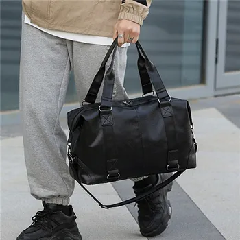 Дорожная сумка из искусственной кожи, деловая сумка через плечо, для отдыха, спортивных тренировок, Большая Вместительная ручная сумка через плечо для ноутбуков, сумки-тоут