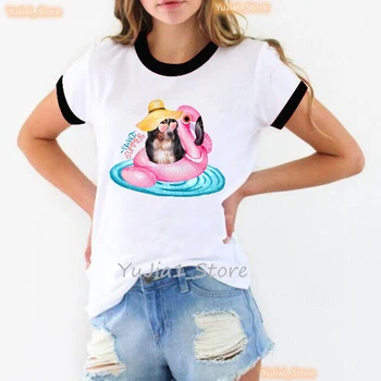 Футболка с принтом Bernese Mountain Is My Valentine, женская модная футболка с цветами для домашних собак, футболка с рождественским подарком, футболка Изображение 2