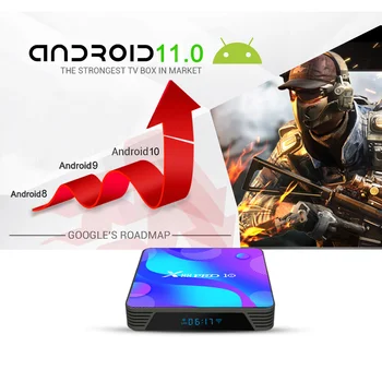X88 Pro 10 Smart TV Box Android 11 RK3318 2,4 G и 5,8 G Двойной WiFi 16G 32G 64G 128G 3D Медиаплеер BT4.0 Youtube 4k HDR + телеприставка Изображение 2