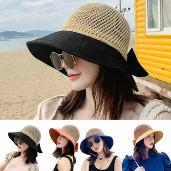 Женская шляпа с полыми полями, гибкая шляпа для девочек, Женская складная кепка с защитой от ультрафиолета, Пляжная летняя шляпа, стильная леди
