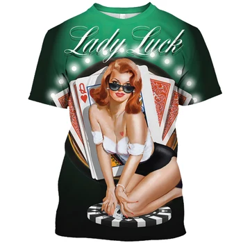 Винтажная рубашка с короткими рукавами, футболка с 3D-принтом для сексуальных девушек, модная уличная футболка оверсайз, мужская одежда, рубашка Изображение 2