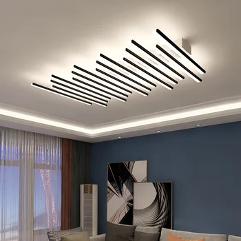 Nordic LED подходит для подвесной лампы в гостиной с дистанционным управлением, современной черно-белой спальни, офиса, квадратного потолочного светильника