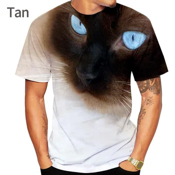 Новая модная футболка с принтом кота Рэгдолл, мужские и женские летние повседневные топы с короткими рукавами Изображение 2