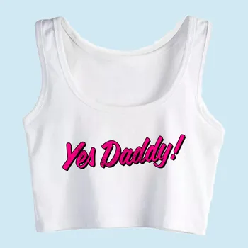 Укороченный топ Sport Yes Daddy Graphic Ap Ddlb Ddlg, летние белые хлопковые топы для женщин в стиле БДСМ-сабмиссив Изображение 2