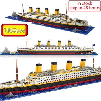 1860 шт. RMS Титаническая модель Большого Круизного лайнера/лодки, 3D Микро Строительные блоки, коллекция кирпичей, игрушки 