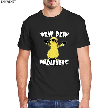 Винтажная мужская футболка Pew Pew Madafakas Унисекс, футболка в стиле харадзюку, Забавный цыпленок, Мем, мужские футболки, топы, хлопковая уличная одежда 3xl