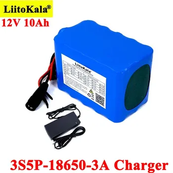 Liitokala 12 В 10Ah 18650 литий-ионный аккумулятор 10000 мАч с BMS для монитора аварийного освещения бесперебойного питания + зарядное устройство 12,6 В