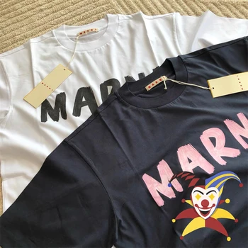Новая футболка Marni Для мужчин и женщин 1: 1, Футболка Высшего качества, Повседневная футболка