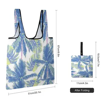 Складная сумка для покупок, Модная простая тканевая сумка с пользовательским рисунком, легкая Водонепроницаемая Многоразовая сумка-тоут Большой емкости Изображение 2