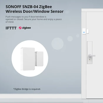 SONOFF SNZB-04 ZigBee/RF 433 Беспроводной Датчик двери/окна, Детектор Включения/ Выключения, Оповещение через приложение eWeLink Smart Home Securit Изображение 2