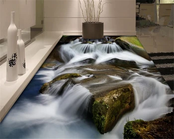 beibehang papel de parede 3d обои на заказ Модные обои потоки водопады пейзажи гостиная ванная комната 3D напольная лента