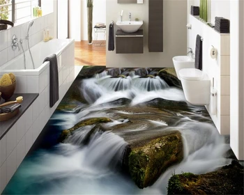 beibehang papel de parede 3d обои на заказ Модные обои потоки водопады пейзажи гостиная ванная комната 3D напольная лента Изображение 2