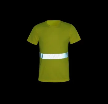 Летняя популярная дышащая светоотражающая футболка с предупреждением о безопасности, короткие рукава, индивидуальный логотип Изображение 2