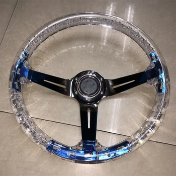 Акриловое прозрачное рулевое колесо с пузырьками, 14 Дюймов, 350 мм, гоночные диски, синяя Зеленая белая фиолетовая рамка, volante esportivo