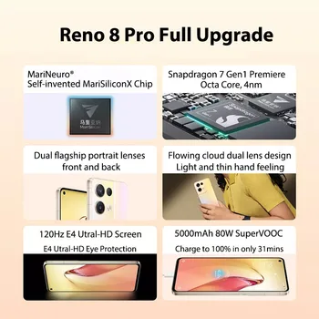 OPPO Reno8 Pro 5G Смартфон Snapdragon 7 Gen 1 Телефон 6,62 