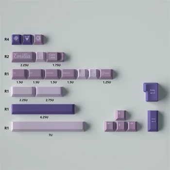 Сублимационный краситель GMK Purple Frost Witch Keycaps Японский Колпачок Для ключей Вишневый Профиль PBT 129/23 Клавиши Для Механической клавиатуры MX Switch Изображение 2