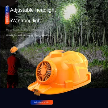 Новый шлем для вентилятора на открытом воздухе, повышающий выносливость, Перезаряжаемый, Летняя Конструкция, Охлаждающее Освещение, Защитный шлем, Шляпа Изображение 2