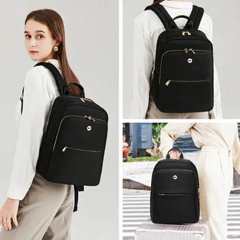 Рюкзак для ноутбука большой емкости, деловой портфель, школьная сумка на плечо для женщин, вмещает ноутбук диагональю до 13,3 14 15,6 Дюймов Изображение 2