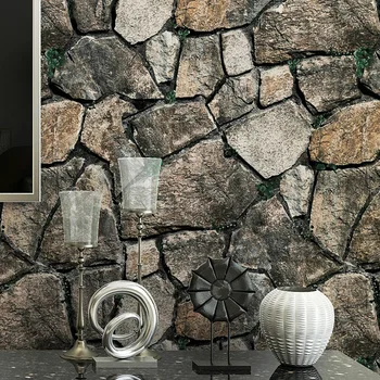 3D моделирование мраморных каменных обоев бар Китайский ресторан Отель ретро кирпичная культура каменные обои Изображение 2