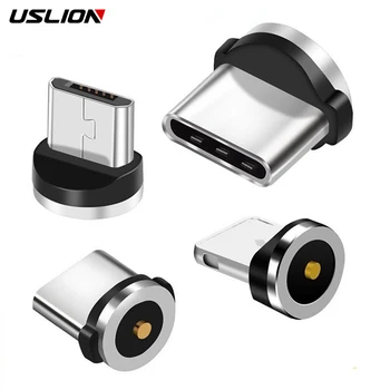 USLION 2 шт. для запасных частей мобильного телефона, прочный конвертер, вращающийся на 360 градусов, Магнитный штекер, кабель для зарядки, адаптер