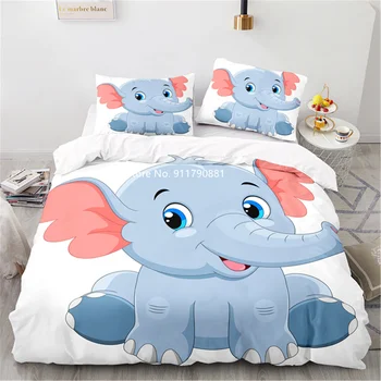 Домашний текстиль Милый мультяшный слоненок Дизайн, детское удобное одеяло, Наволочка, постельное белье, украшение спальни