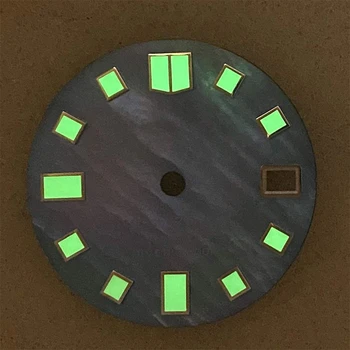 Новый Высококачественный 28,5 мм Синий циферблат Часов C3 Зеленый Светящийся циферблат Подходит для часов с механизмом NH35 NH36 4R36 для Мужчин, Аксессуары, Запчасти Изображение 2