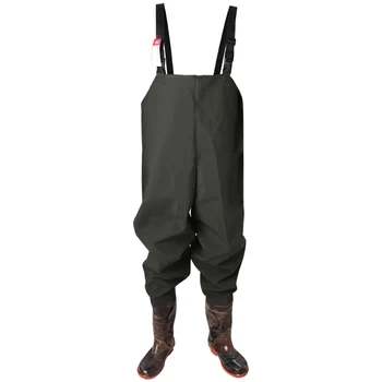 Удобные рыболовные штаны CK TECH, Водонепроницаемый рыболовный комбинезон из ПВХ с брюками и ботинками, Прочная одежда для рыбалки Изображение 2