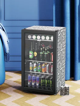 Однодверный мини-холодильник HCK Husky, охлажденный чай, небольшой бар со льдом, офисный домашний шкаф для напитков со стеклянной дверью