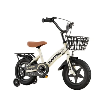 Детский велосипед 16-18 Дюймов с рамой из высокоуглеродистой стали, Механическое торможение, Вспомогательное мигающее колесо, Регулируемые Износостойкие сиденья