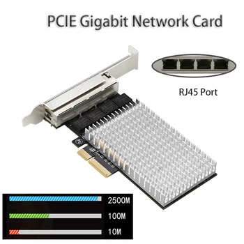 Для настольных ПК 10/100/1000 м/2,5 Гбит/с Игровая PCIE Карта PCI Express Гигабитный PCIE Электрический порт Сетевая карта Ethernet RJ45 LAN Адаптер