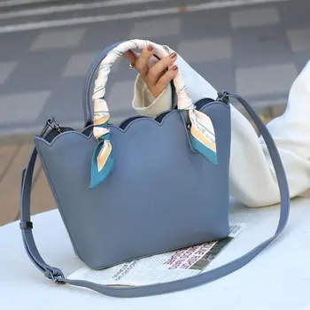 Высококачественная роскошная женская сумка через плечо из натуральной кожи, большая вместительная сумка для покупок, модные сумки-тоут, сумки через плечо Изображение 2