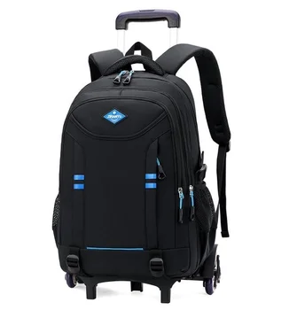школьная сумка-тележка для мальчиков, сумка-рюкзак на колесиках, школьный рюкзак на колесиках, сумка-тележка на колесиках Изображение 2