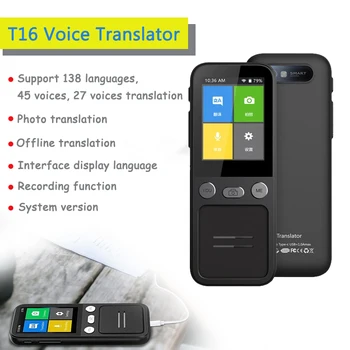 Интеллектуальный переводчик мгновенного голосового сканирования фотографий T16 с поддержкой Wi-Fi Поддержка перевода на 138 языков Автономный интеллектуальный переводчик