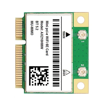 AX210 5374M WIFI 6E 5G Гигабитная Беспроводная Сетевая карта MINI PCIE 5,2 Модуль сетевой карты Bluetooth С антенной 8 дБ Изображение 2