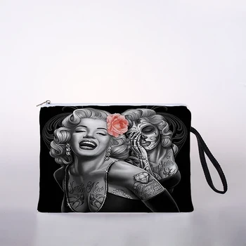 Картина маслом Монро, женская косметичка, цифровая печать, косметичка, дорожная сумка для хранения, косметичка Изображение 2