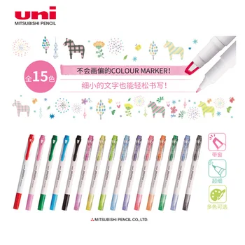 Оптовая продажа японской двухголовочной люминесцентной ручки Uni Mitsubishi Pus-103T с окошком, цветной люминесцентной ручкой Изображение 2