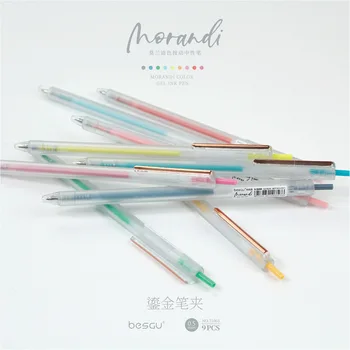 Besgu Прозрачная гелевая ручка Mo Landi Color Press Simple 0,5 мм Набор цветных ручек № 71063