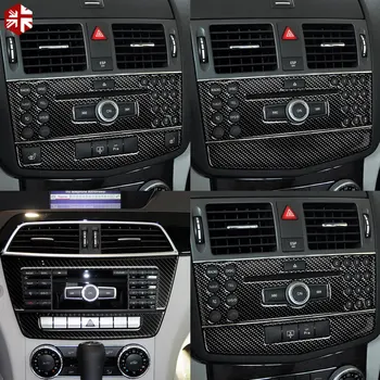 Накладка на CD-панель центральной консоли из углеродного волокна для Mercedes Benz W204 2007-13 Изображение 2
