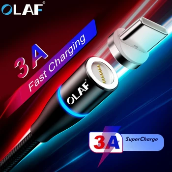 Магнитный Кабель OLAF Quick Charge 3,0 Micro usb Type C 3A Быстрая Зарядка Магнитный Кабель Для Зарядки iPhone Huawei Samsung Xiaomi LG