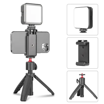 SH Настольный штатив двойного назначения, удлиненный штатив, палка для селфи, светодиодная видеокамера с регулируемой яркостью, RGB Подсветка, Bluetooth, комплект для видеоблога, штатив