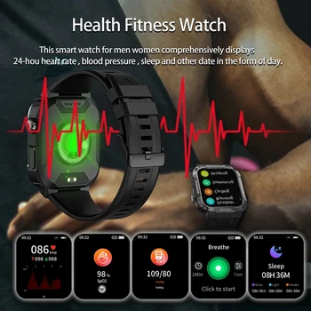 2023 Новые Военные Смарт-Часы Спортивные Часы на открытом воздухе IP68 Водонепроницаемые Фитнес-24-часовой Монитор Сердечного Ритма Smartwatch Для Xiaomi Изображение 2