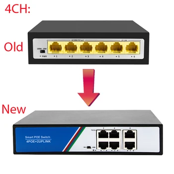 Gadinan 4/8-канальный сетевой коммутатор POE 48V Ethernet с портами IEEE802.333af/at 100 Мбит/с для IP-камеры/беспроводной точки доступа/системы видеонаблюдения Изображение 2
