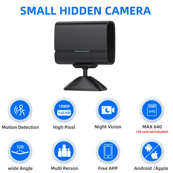 Wifi Камера Домашней Безопасности Мини-Проектор Камера 500 мАч Аудио Камера для Записи Встреч Беспроводная Мини-IP-Камера Изображение 2